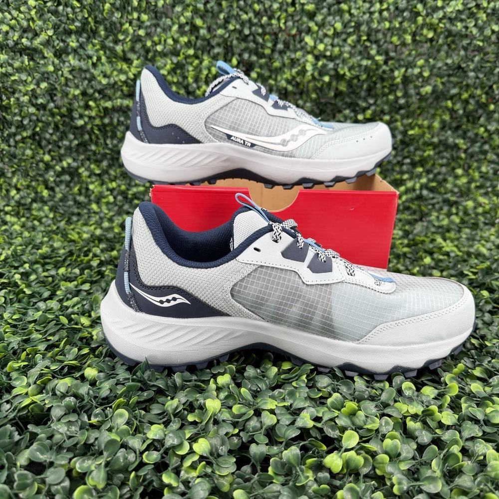 Saucony Aura Trail Sneaker Womens 11 Granite Navy Shoe Turf Hike Run S10863-115 - Picture 2 of 6